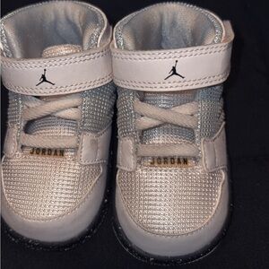 Jordan Kids' White and Silver Sneakers
